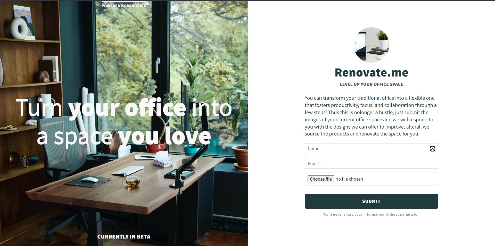 renovate-me webpage